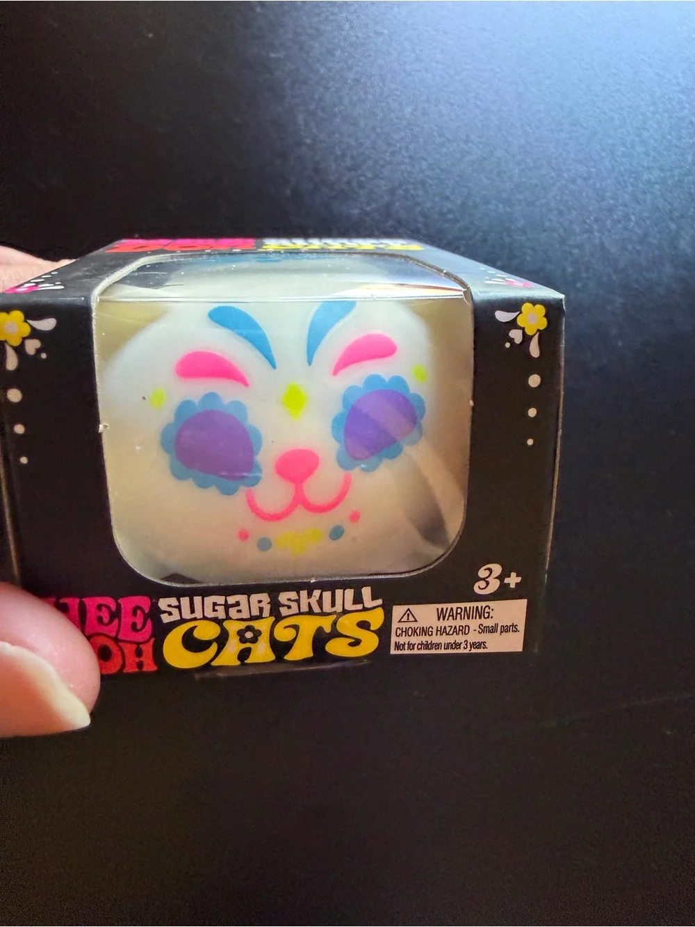 New Nee Doh Needoh Sugar Skull Cats Blue Squishy Sensory Toy Schylling 3+ GLOW